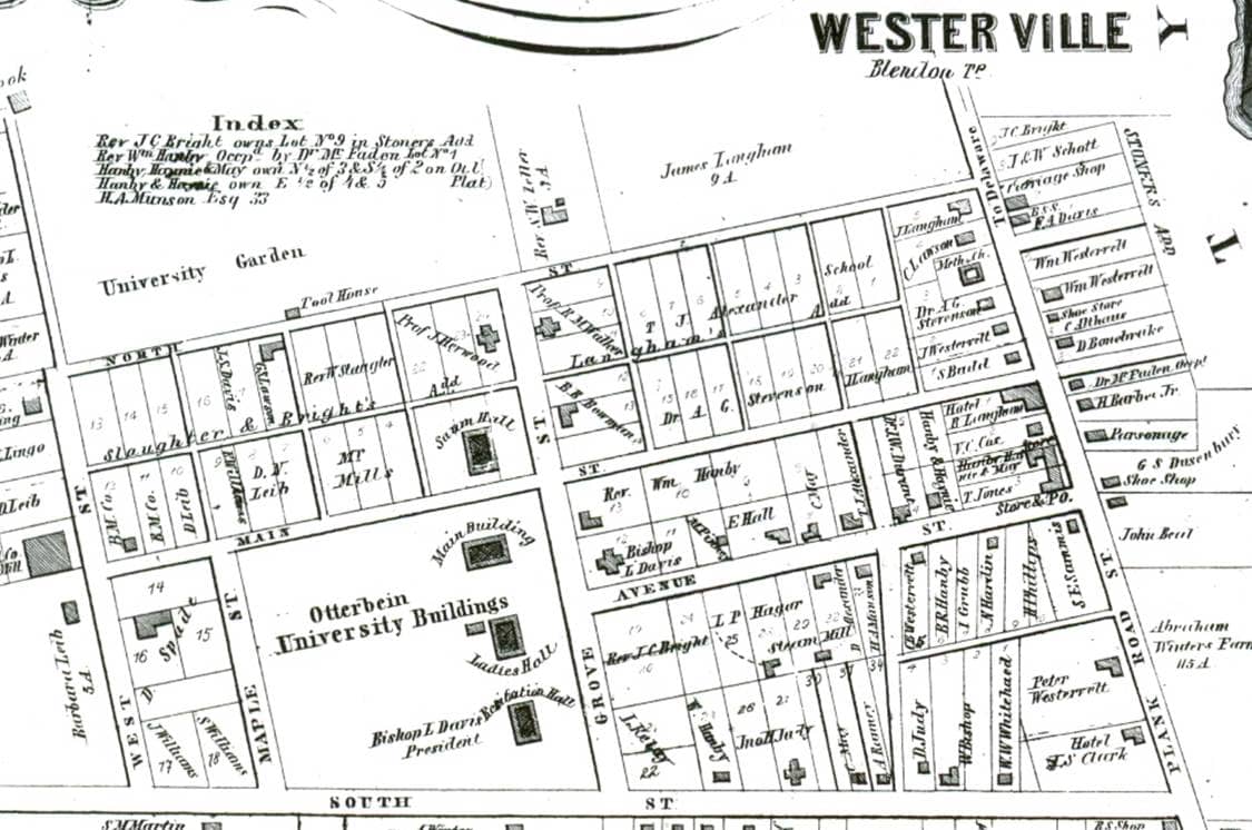 Map of Westerville including Plank Road